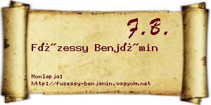 Füzessy Benjámin névjegykártya