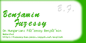 benjamin fuzessy business card